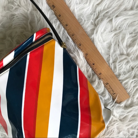 Colorful vintage vinyl zip bag w shoulder strap - Picture 9 of 13